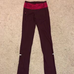 Lululemon Maroon Straight-Leg Leggings